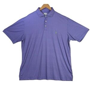 TailorByrd Men's Polo Shirt Sz XXL Blue Purple Geometric AOP Golf Performance